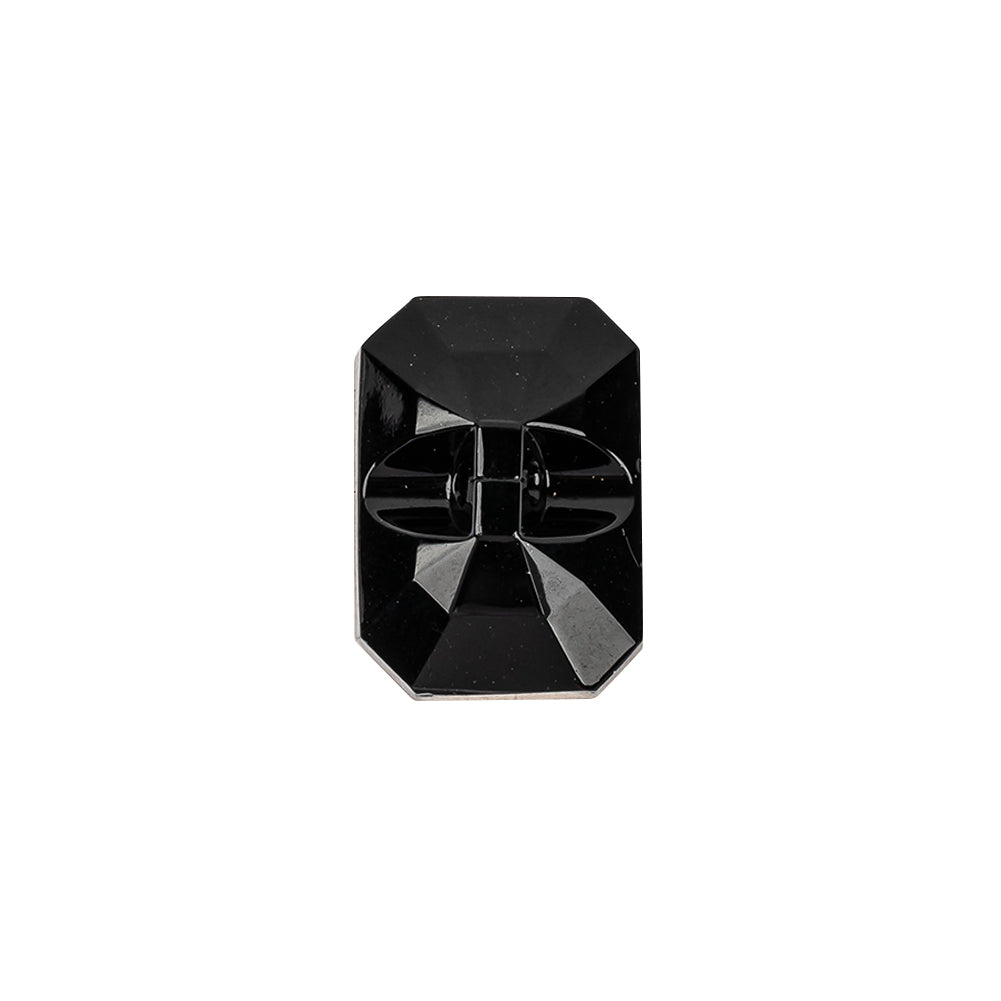 Black and Gold Glass Self Back Button - 30L/19mm