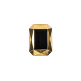 Black and Gold Glass Self Back Button - 30L/19mm