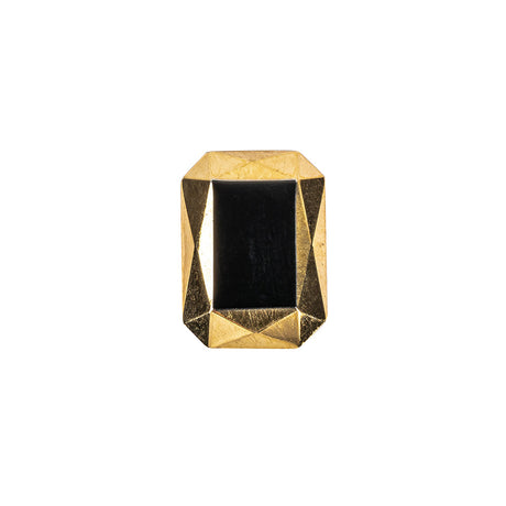 Black and Gold Glass Self Back Button - 30L/19mm