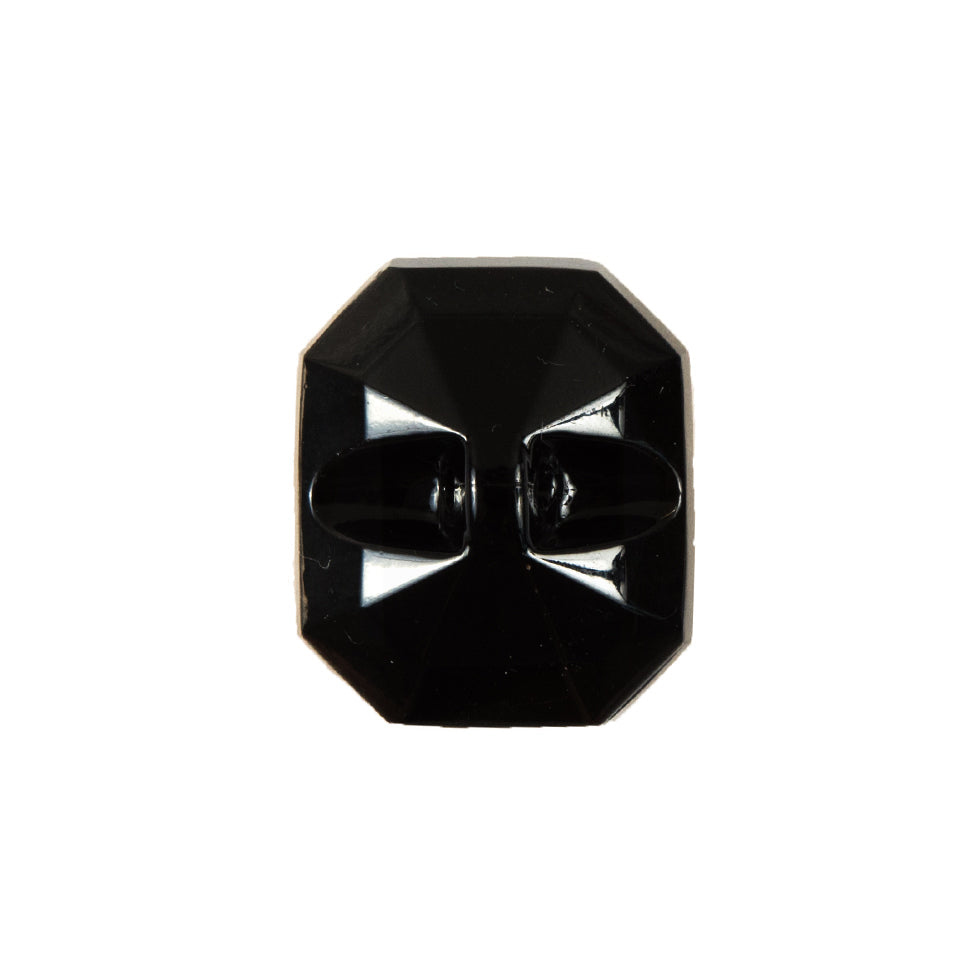 Black/Gold Glass Shank-Back Button - 36L/23mm