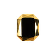 Black/Gold Glass Shank-Back Button - 36L/23mm