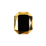 Black/Gold Glass Shank-Back Button - 36L/23mm