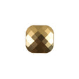 Faceted Square Gold Plastic Button - 24L/15mm