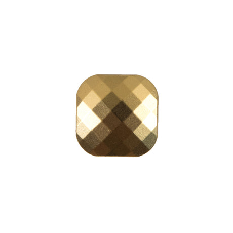 Faceted Square Gold Plastic Button - 24L/15mm