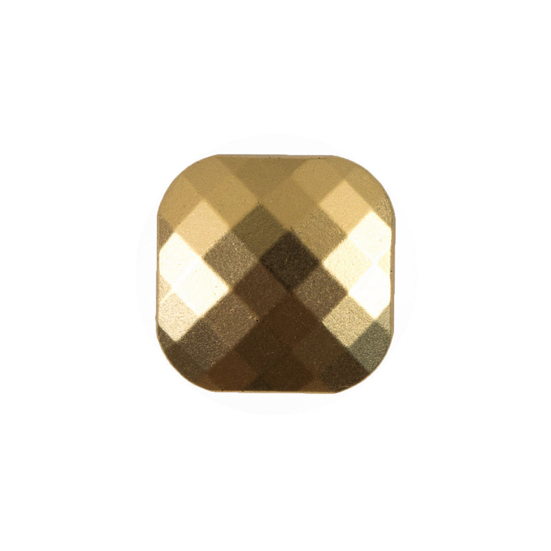 Faceted Square Gold Plastic Button - 36L/23mm