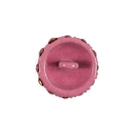 Pink Rhinestones Metal Shank Back Button - 25L/16mm