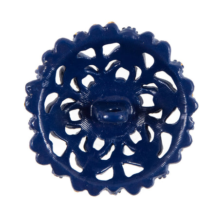 Navy Rhinestone Metal Button - 54L/34mm