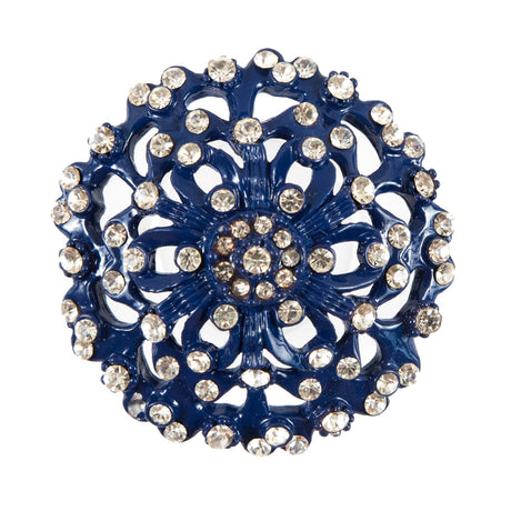 Navy Rhinestone Metal Button - 54L/34mm