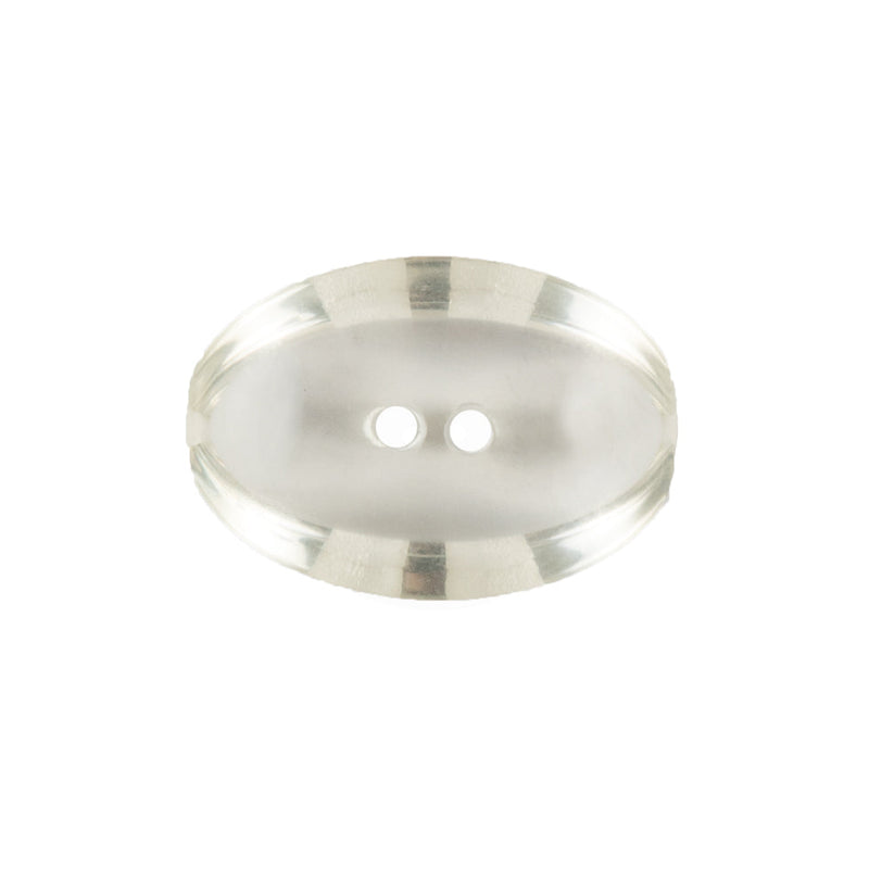 Clear Oval Plastic Button - 36L/23MM