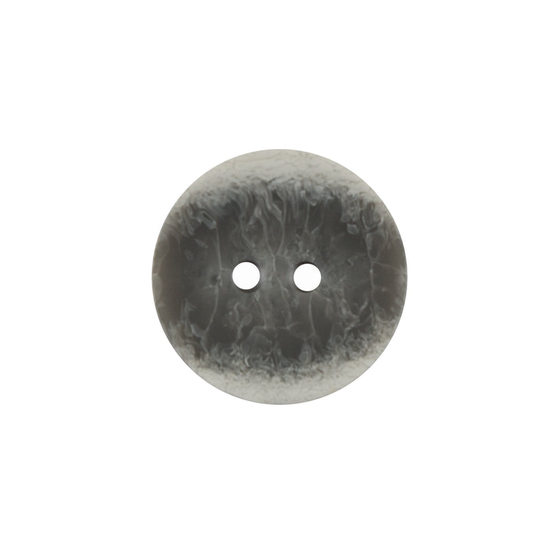 Plastic 2-Hole Button - 32L/20mm - Gray and White Smoky Swirls