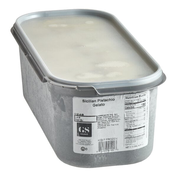 G.S. Gelato Sicilian Pistachio Gelato 5 Liter Container