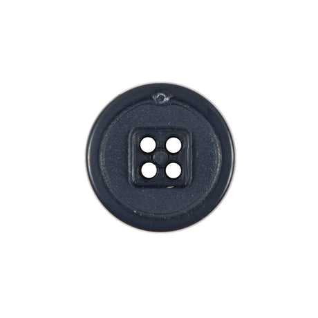 Plastic 4-Hole Button - 32L/20mm - Navy Blue Narrow Rim