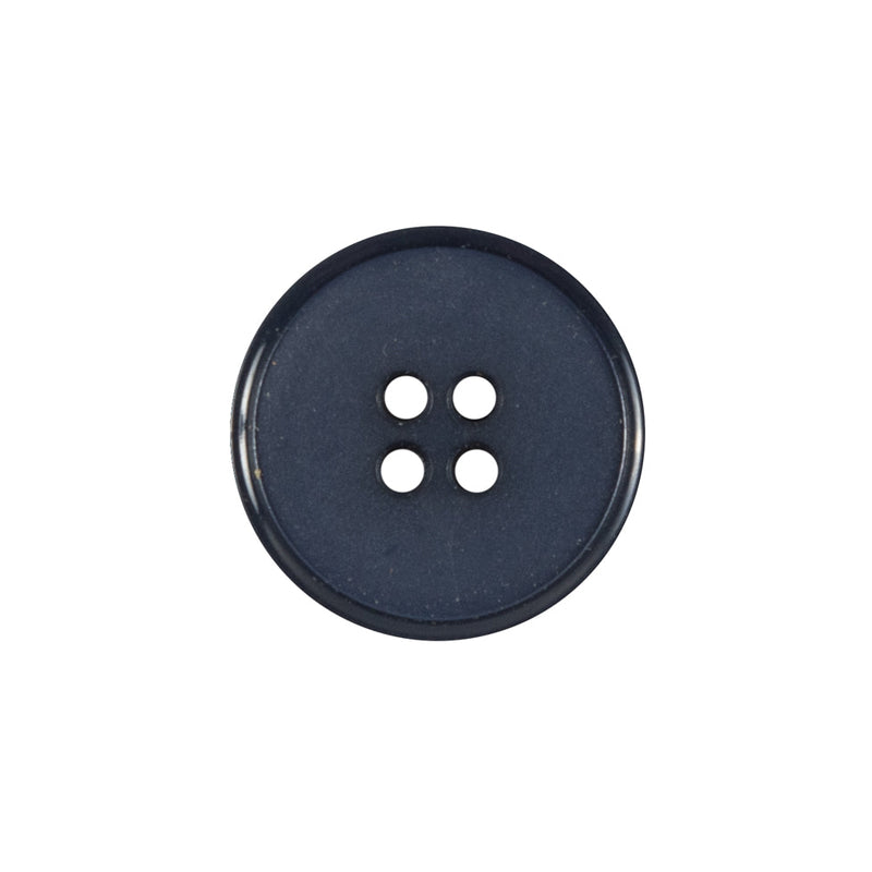 Plastic 4-Hole Button - 32L/20mm - Navy Blue Narrow Rim