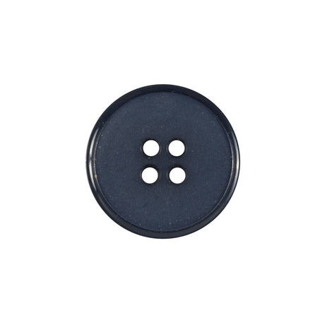 Plastic 4-Hole Button - 32L/20mm - Navy Blue Narrow Rim