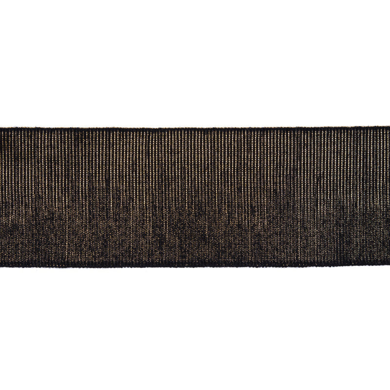 Metallic Gold and Black Elastic - 2"