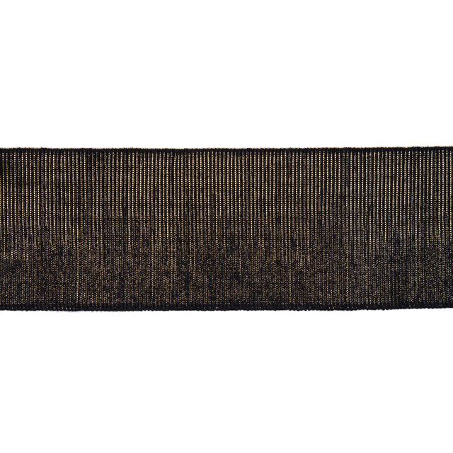 Metallic Gold and Black Elastic - 2"