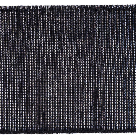 Metallic Silver and Black Elastic - 2"