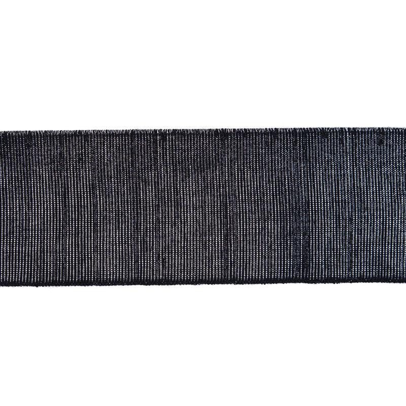 Metallic Silver and Black Elastic - 2"