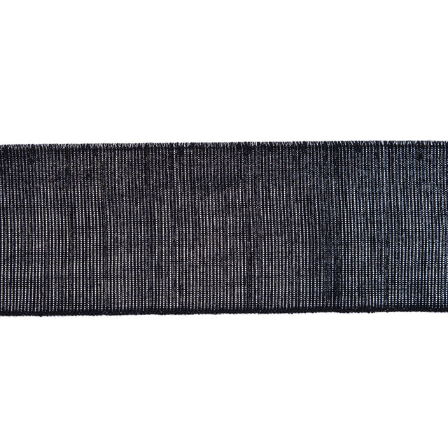Metallic Silver and Black Elastic - 2"