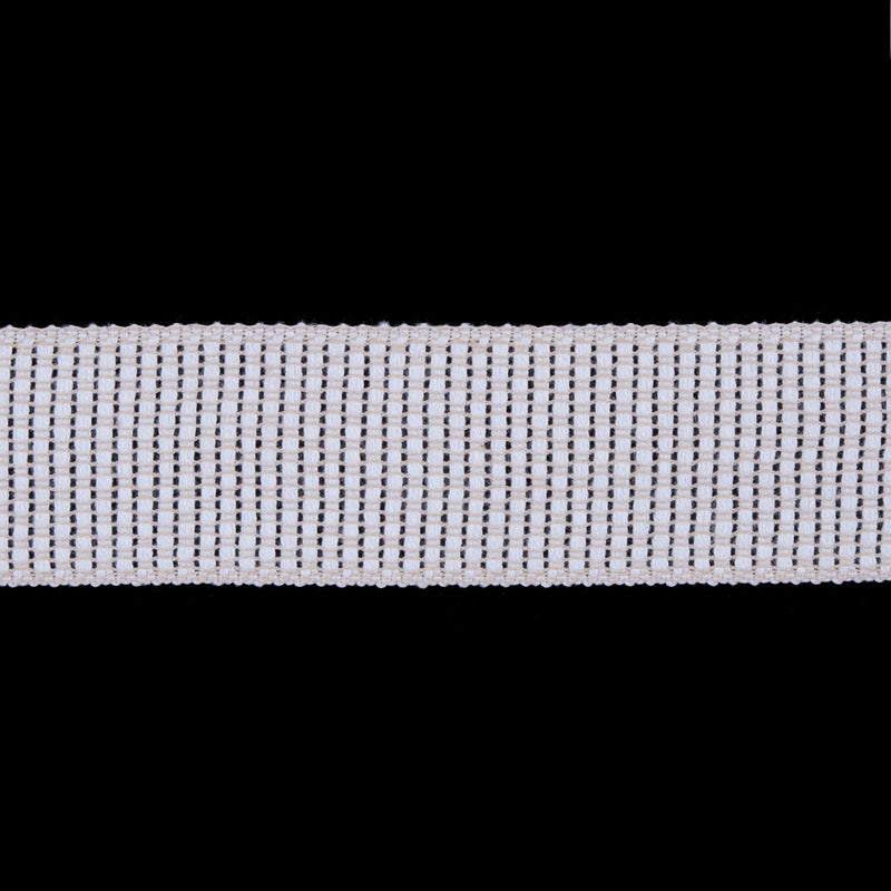 Beige and White Woven Trim - 1.5"