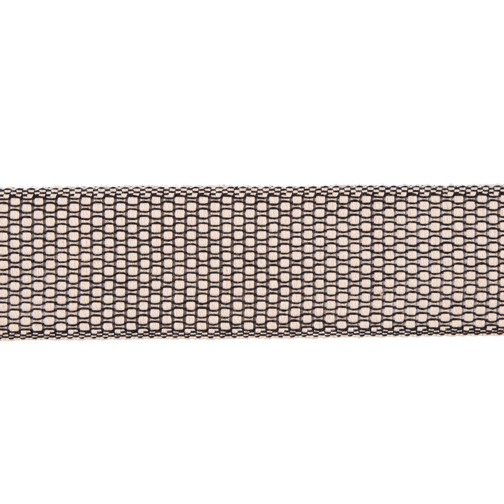 Beige and Black Woven Trim - 1.5"
