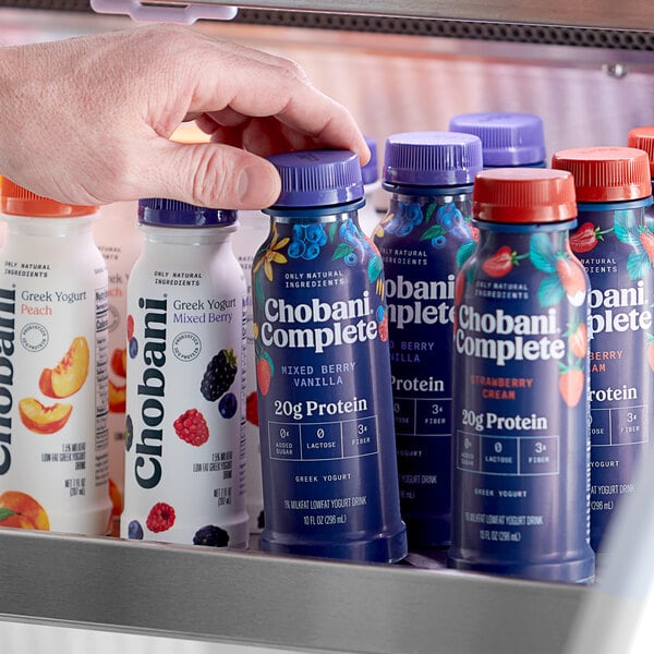 Chobani Complete Low-Fat Mixed Berry Vanilla Greek Yogurt Drink 10 fl. oz. - 8/Case