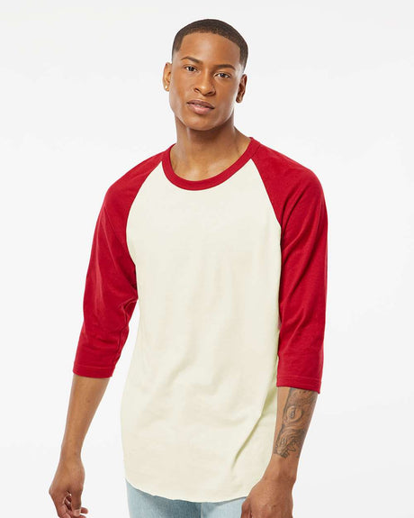 TULTEX® Fine Jersey Raglan Crewneck Three-Quarter Sleeve Tee