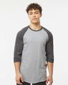 TULTEX® Fine Jersey Raglan Crewneck Three-Quarter Sleeve Tee