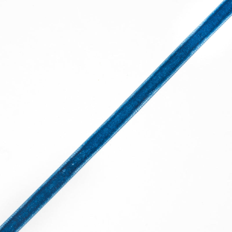 10 Yard Roll of Blue Single Faced Velvet Ribbon - 0.375"