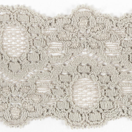 Gray Stretch Lace Trim - 2.25"