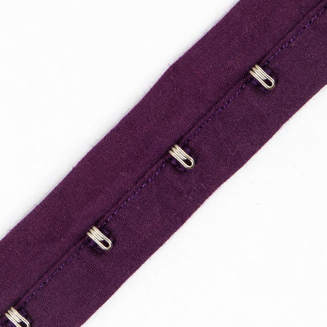 1" Purple Cotton Hook & Eye Tape