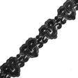 Black Embroidered Organza Sequin Trim - 1.5"