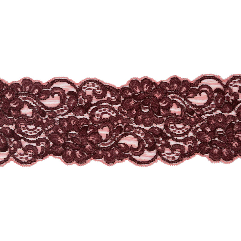 Deco Rose and Peony Stretch Lace Trimming - 3.5"