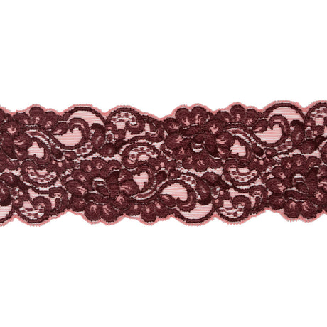 Deco Rose and Peony Stretch Lace Trimming - 3.5"