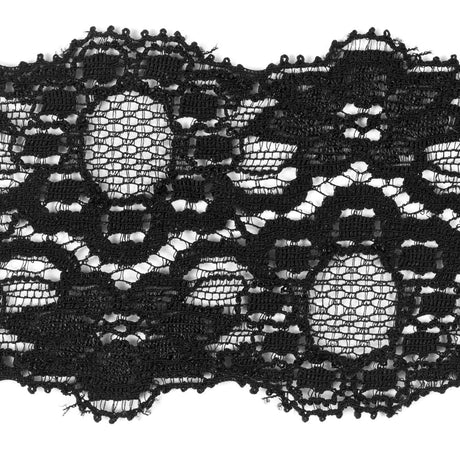 Black Stretch Lace Trim - 2.25"