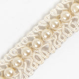 Ivory Braided Cord w/ Pearls - 1"