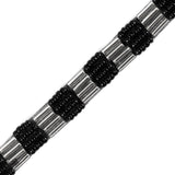 Black/Silver Beaded Trim - 0.25"