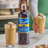 Torani Sugar-Free Chocolate Macadamia Nut Flavoring Syrup Plastic Bottle 1 Liter - 6/Case