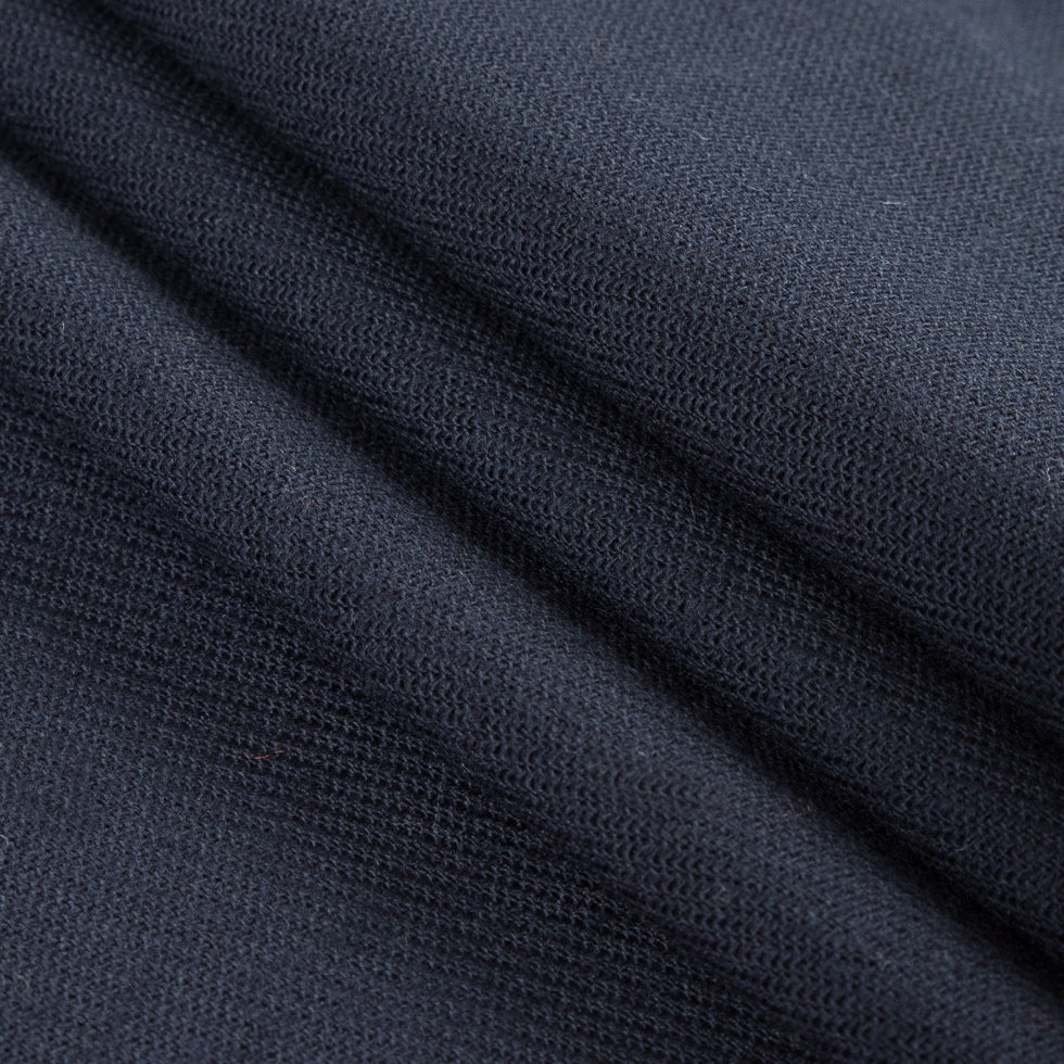 True Navy Stretch Virgin Wool Twill