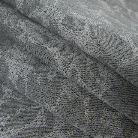 Metallic Griffin Gray Foliage Brocade