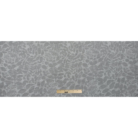 Metallic Griffin Gray Foliage Brocade