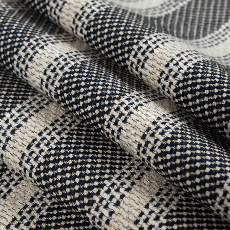 Whisper White/Navy/Royal Blue Striped Tweed