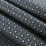 Strong Blue/Silver Geometric Jacquard