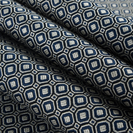 Strong Blue/Silver Geometric Jacquard