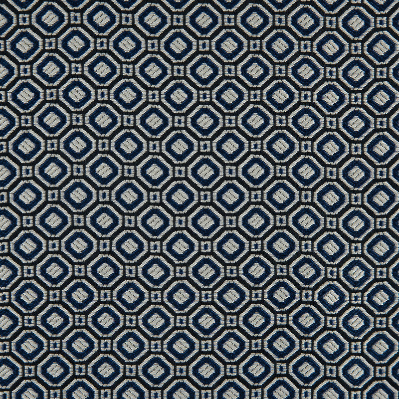 Strong Blue/Silver Geometric Jacquard