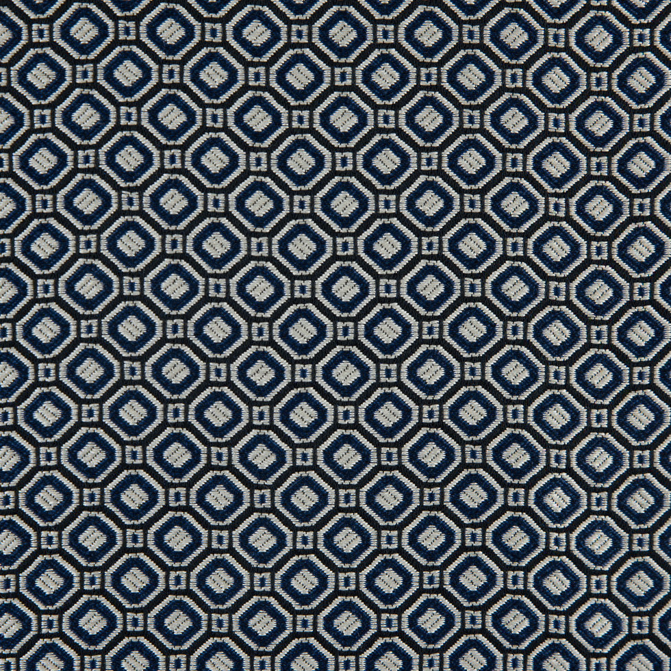 Strong Blue/Silver Geometric Jacquard