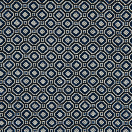 Strong Blue/Silver Geometric Jacquard