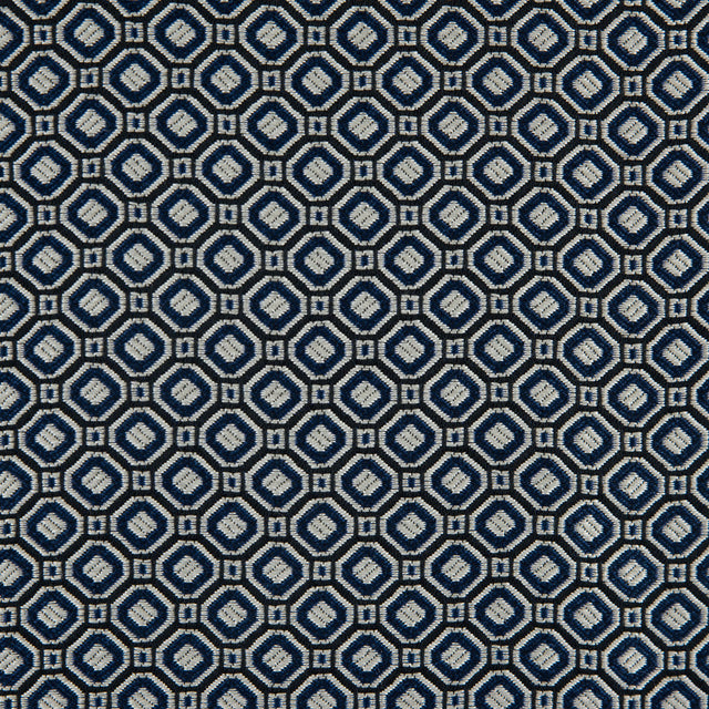 Strong Blue/Silver Geometric Jacquard