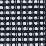 White/Navy Checkered Loosely Woven Novelty Tweed