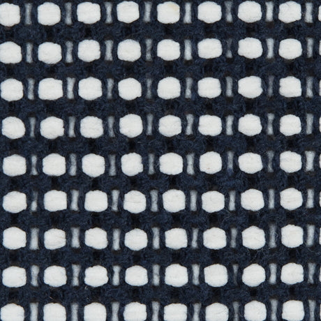 White/Navy Checkered Loosely Woven Novelty Tweed